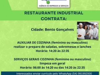 Restaurante Industrial Contrata: